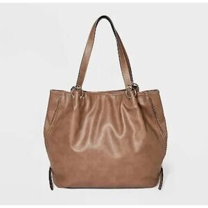VR NYC Triple Compartment Tote Handbag - Brown